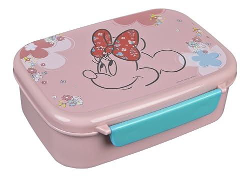 Scooli - Disney Minnie Mouse Brotzeitdose - Mit herausnehmbarem Einsatz - Kindergarten Brotdose - Sandwichbox Schule - Brotzeitdose aus Kunststoff BPA frei von Scooli