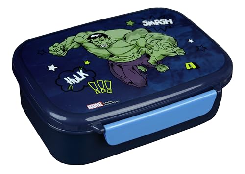 Scooli - Marvel Avengers Brotzeitdose - Mit herausnehmbarem Einsatz - Kindergarten Brotdose - Sandwichbox Schule - Brotzeitdose aus Kunststoff BPA frei von Scooli