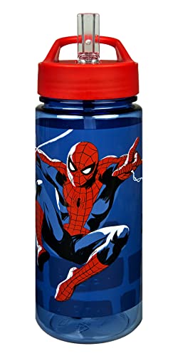 Scooli Spider-Man AERO Trinkflasche Wasserflasche leicht auslaufsicher mit ausklappbarem Trinkstutzen - 500 ml, Blau, Rot von Scooli