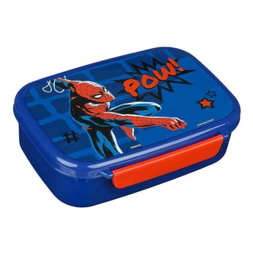 Scooli Spider-Man Brotdose Kunststoff mit Einsatz und Verschlussclip Brotzeitdose Lunchbox Geschenk für Kinder von Scooli