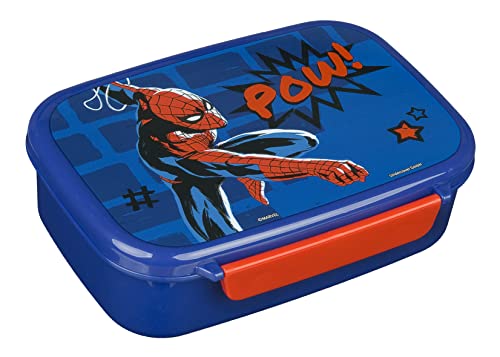 Scooli Spider-Man Brotdose Kunststoff mit Einsatz und Verschlussclip Brotzeitdose Lunchbox Geschenk für Kinder von Scooli