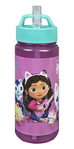 Scooli Trinkflasche Gabby's Dollhouse - Trinkflasche für Kinder mit Motiv - Wasserflasche aus Kunststoff BPA frei - ca. 500ml Fassungsvermögen - integrierter Strohhalm - ideal für die Schule Scooli Trinkflasche Gabby's Dollhouse - Trinkflasche für Kinder mit Motiv - Wasserflasche aus Kunststoff BPA frei - ca. 500ml Fassungsvermögen - integrierter Strohhalm - ideal für die Schule von Scooli