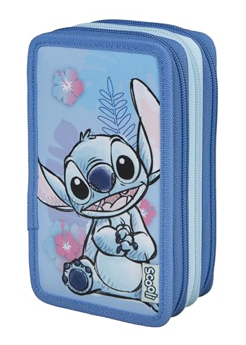 Scooli - Tripledecker Stitch - Gefülltes Schüleretui mit hochwertigen Stiften & Zubehör - Ideal für Schule, Freizeit und unterwegs - ab 6 Jahren von Scooli