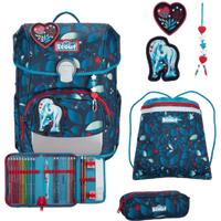 SCOUT S75460406900 Schulranzen-Set 4-teilig Neo Exklusiv LED White Unicorn von Scout