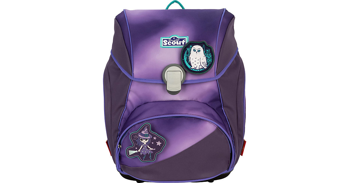 Schulranzenset ALPHA SUPERFLASH EXKLUSIV Purple Magic, 4-tlg.. inkl. Funny Snaps (2023) lila von Scout