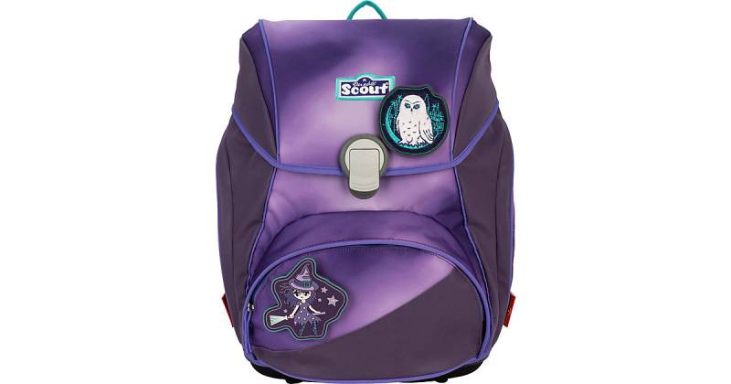 Schulranzenset ALPHA SUPERFLASH EXKLUSIV Purple Magic, 4-tlg.. inkl. Funny Snaps (2023) lila von Scout