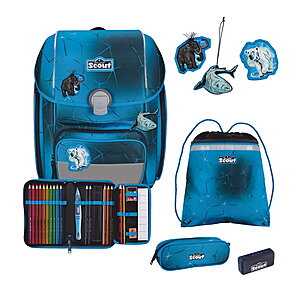 Scout Genius Exklusiv Safety Light Polar Blue Schulranzenset von Scout