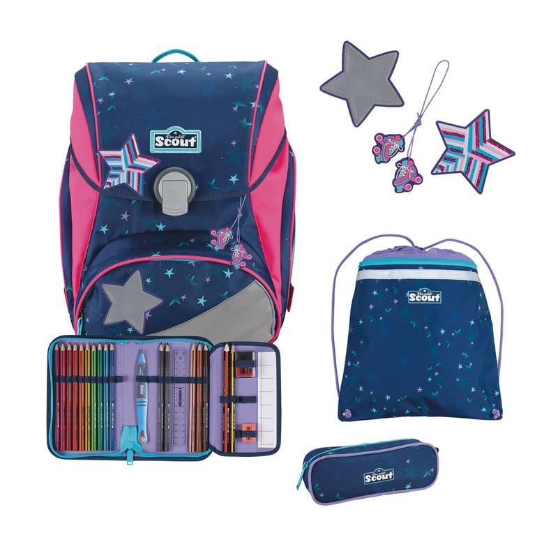 Scout Schulranzen Set Alpha DIN Pretty Star 4-tlg. von Scout