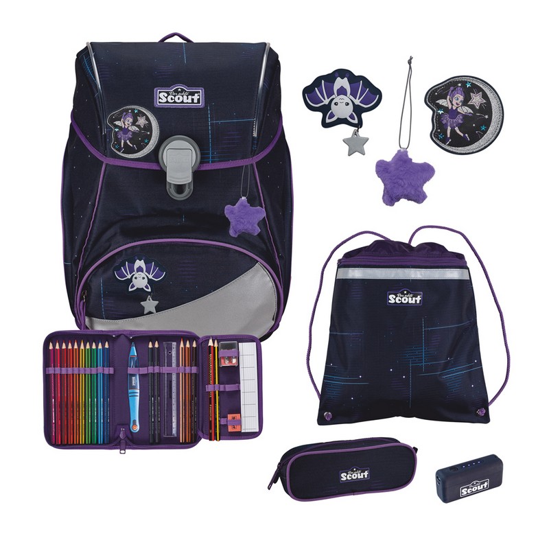 Scout Schulranzen Set Alpha Exklusiv Safety Light Spooky Starlight 5-tlg. Scout Schulranzen Set Alpha Exklusiv Safety Light Spooky Starlight 5-tlg. von Scout