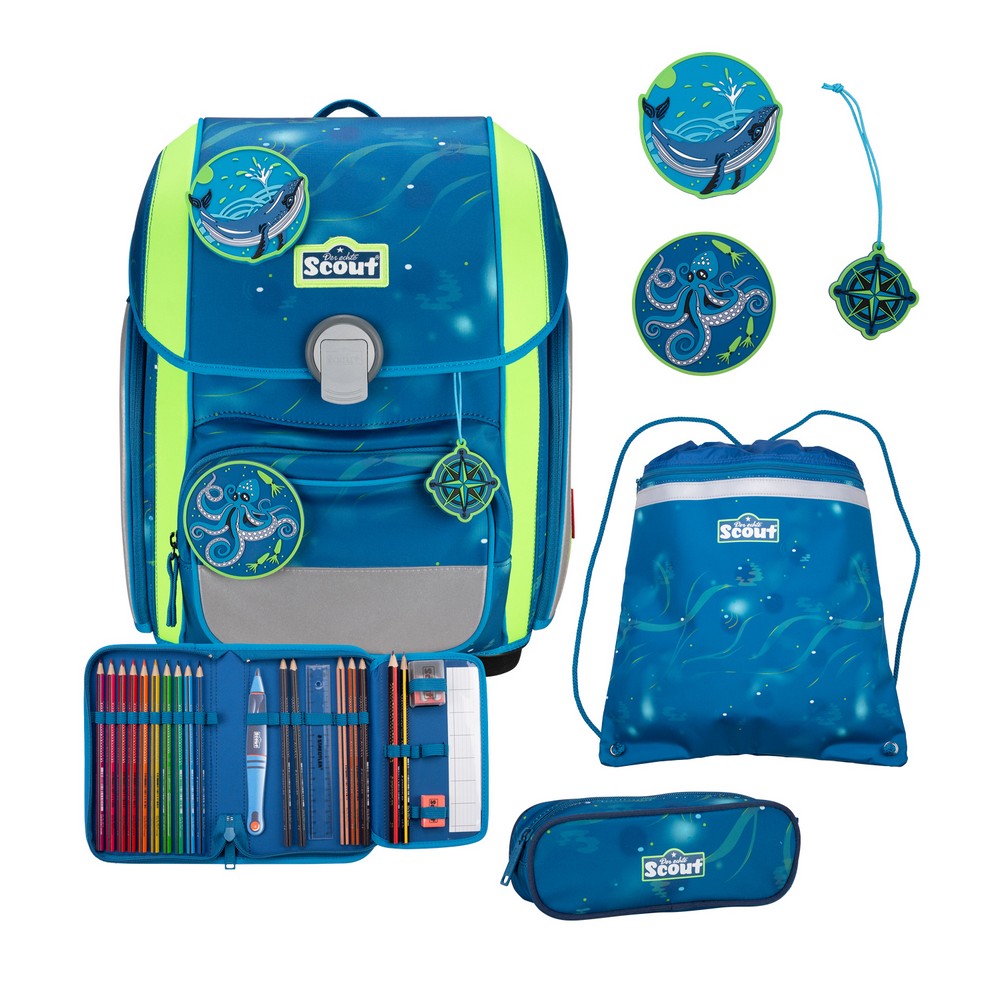 Scout Schulranzen Set Genius DIN Deep Sea 4-tlg. Scout Schulranzen Set Genius DIN Deep Sea 4-tlg. von Scout