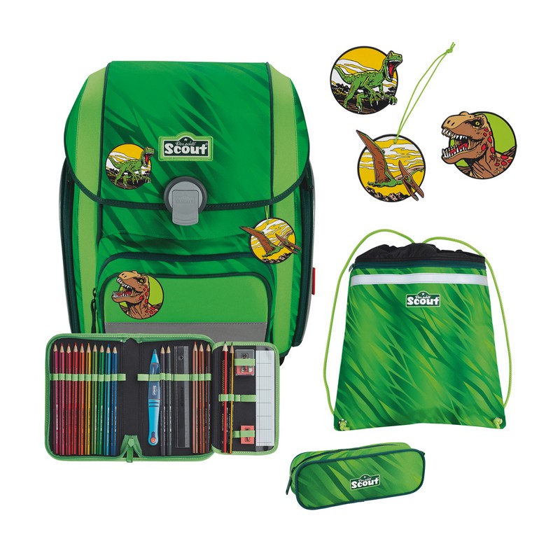 Scout Schulranzen Set Genius DIN Dino Rex 4-tlg. Scout Schulranzen Set Genius DIN Dino Rex 4-tlg. von Scout
