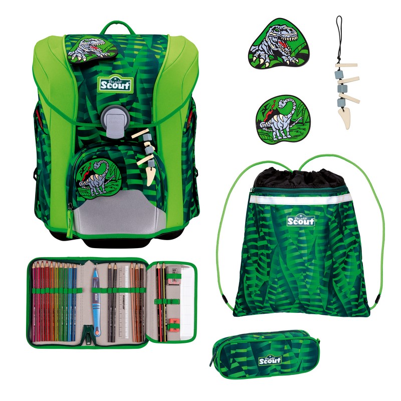 Scout Schulranzen Set Micro DIN Danger Dino 4-tlg. von Scout