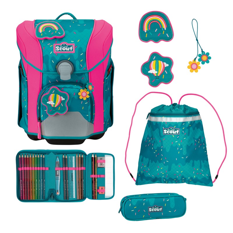 Scout Schulranzen Set Micro DIN Happy Confetti 4-tlg. von Scout
