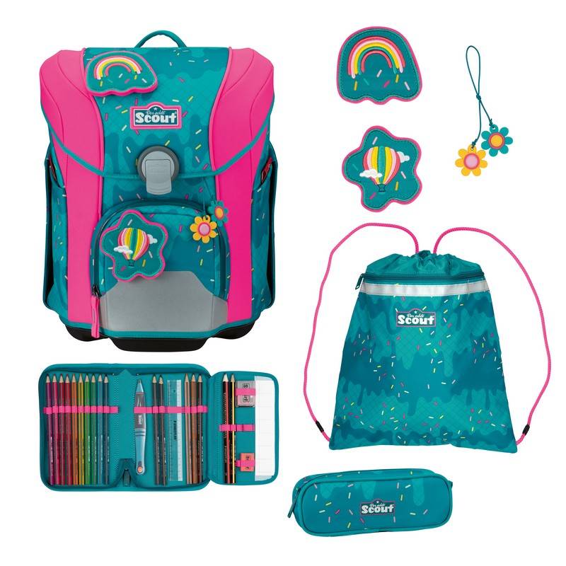Scout Schulranzen Set Micro DIN Happy Confetti 4-tlg. von Scout