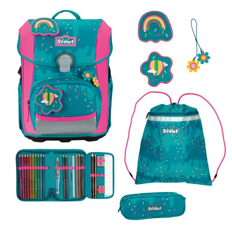 Scout Schulranzen Set Neo DIN Happy Confetti 4-tlg. von Scout