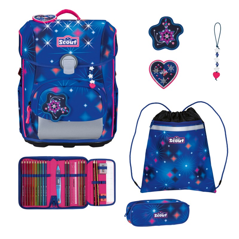 Scout Schulranzen Set Neo Exklusiv LED Sparkling Dream 4-tlg. von Scout