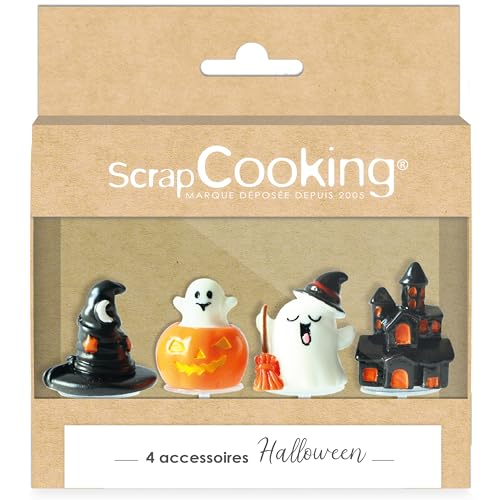 ScrapCooking 4943 Halloween-Kuchendekoration – Kürbis, Geist, Spukhaus, Zaubererhut – Kuchendekoration – Kuchendekoration – Zubehör für Kuchen, Cupcakes – 4 Stück ScrapCooking 4943 Halloween-Kuchendekoration – Kürbis, Geist, Spukhaus, Zaubererhut – Kuchendekoration – Kuchendekoration – Zubehör für Kuchen, Cupcakes – 4 Stück von ScrapCooking