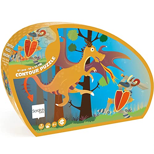 SCRATCH 276181132 Shape Puzzle Drache, Konturpuzzle für Kinder ab 4 Jahren, 61 Teile SCRATCH 276181132 Shape Puzzle Drache, Konturpuzzle für Kinder ab 4 Jahren, 61 Teile von Scratch Europe
