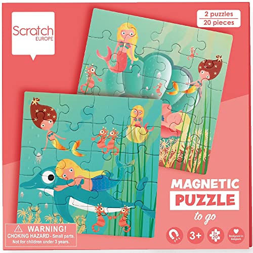 SCRATCH 276181153 Magnetpuzzle Meerjungfrau, Ausklappbuch für daheim und unterwegs, Puzzle für Kinder ab 3 Jahren von Scratch Europe