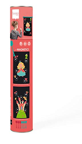 SCRATCH 276182010 Magnet Dartspiel Prinzessin, magnetische Dartscheibe und Wurfpfeile für Kinder ab 5 Jahren, 55x36cm von Scratch Europe