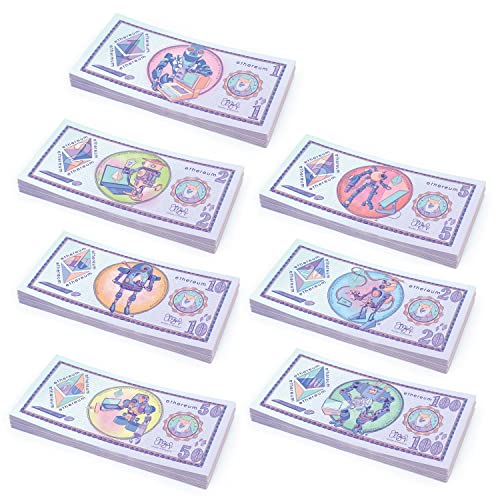 Scratch Cash Mini Bundle Ethereum - 175 ETH Banknoten - 7 Bündel à 25 x 1, 2, 5, 10, 20, 50, 100 - Absolute Neuheit von Scratch Lover