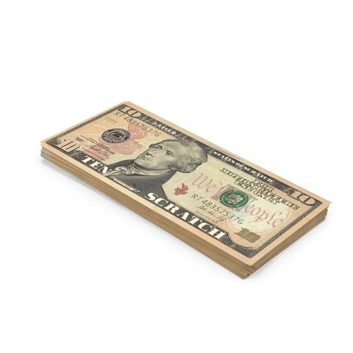 Scratch Cash Dollar 100 x $ 10 Dollar (Reale Größe), Geld zu spielen, Props Money von Scratch Lover