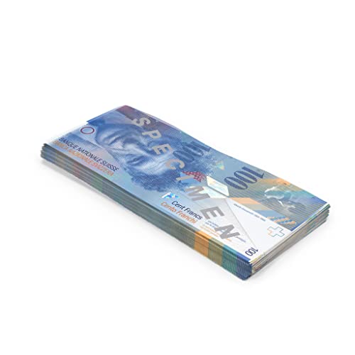 Scratch Cash 100 x 100 Schweizer Franken Achte Serie Geld zum Spielen (geringe Größe um 66 %) von Scratch Lover