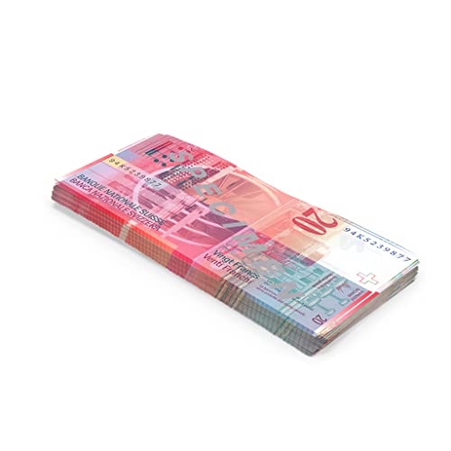 Scratch Cash Maße um 150 % erhöht – 100 falsche Banknoten mit 20 Schweizer Franken VIII Serie, Fac-Similaire Schweizer Franken von Scratch Lover