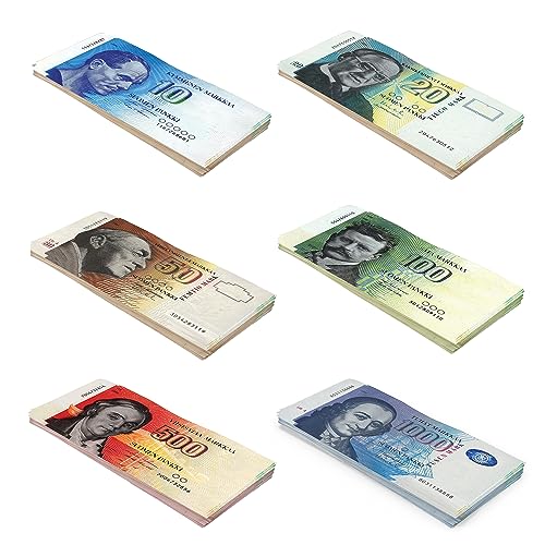Scratch Cash Bundle mk Finnische Marken Geld zum Spielen - 6 Bündel 25 x mk 10, 20, 50, 100, 500 und 1000 (tatsächliche Größe) von Scratch Lover