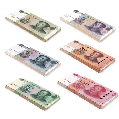 Scratch Cash Mini Bundle Yuan Geld zum Spielen (erhöht auf 125%) 150 Banknoten, 6 Bündel à 25 x 1, 5, 10, 20, 50 und 100 Yuan von Scratch Lover