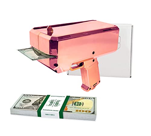 Scratch Cash Money Gun (Roségold) mit 100 x 100 Dollar Banknoten Scratch Cash (Geld zum Spielen) von Scratch Lover