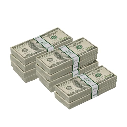 Scratch Cash Dollar-Box – 10 Bündel mit je 100 Dollar Geldscheinen im Old Style (100.000 Fac-Simile Dollar), tatsächliche Größe von Scratch Lover