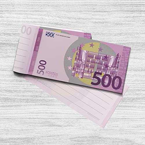 Scratch Cash Block 500 € Euro - 50 Banknoten, auf die Sie schreiben, Geld Gutscheine, Gutscheine, Gadget (tatsächliche Größe) von Scratch Lover