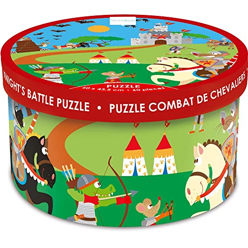 SCRATCH 276181089 Puzzle für Kinder, Motiv: Ritter, 60 Teile, Mehrfarbig von Scratch Europe