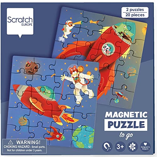 SCRATCH 276181154 Magnetpuzzle Weltall, Ausklappbuch für daheim und unterwegs, Puzzle für Kinder ab 3 Jahren von Scratch Europe