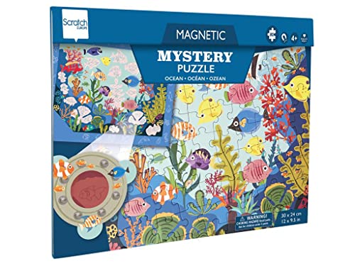 SCRATCH 276181241 Magnetisches Entdeckerpuzzle für Kinder ab 4 Jahren, mit Zauberlupe, Motiv: Ozean, 80 Teile von Scratch Europe