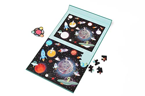 SCRATCH 276181243 Magnetisches Entdeckerpuzzle für Kinder ab 4 Jahren, mit Zauberlupe, Motiv: Weltraum, 80 Teile von Scratch Europe