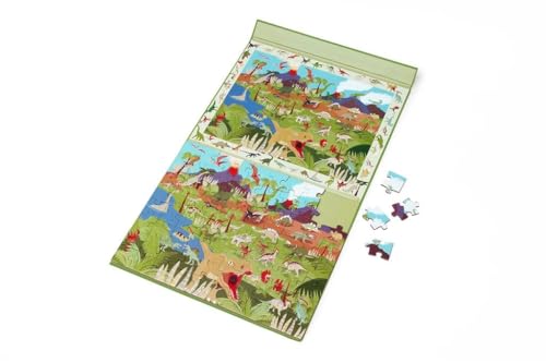 SCRATCH 276181231 Magnetpuzzle für Kinder ab 4 Jahren, 2-in-1 Puzzlen und Entdecken, Motiv: Dinos, 80 Teile von Scratch
