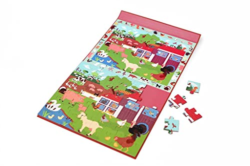 SCRATCH 276181233 Magnetpuzzle für Kinder ab 3 Jahren, 2-in-1 Puzzlen und Entdecken, Motiv: Bauernhof, 48 Teile von SCRATCH