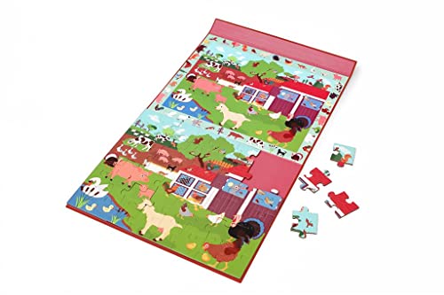 SCRATCH Tiere 276181233 Magnetpuzzle für Kinder ab 3 Jahren, 2-in-1 Puzzlen und Entdecken, Motiv: Bauernhof, 48 Teile von SCRATCH