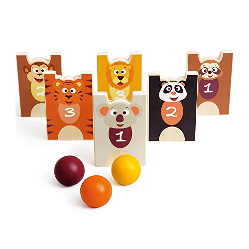 Scratch 276182553 2-in-1 Stapeln und Kegeln in einem Set, lustiges Kegelspiel und Tierestapeln für Kinder ab 3 Jahren, Holzspielzeug Scratch 276182553 2-in-1 Stapeln und Kegeln in einem Set, lustiges Kegelspiel und Tierestapeln für Kinder ab 3 Jahren, Holzspielzeug von Scratch Europe