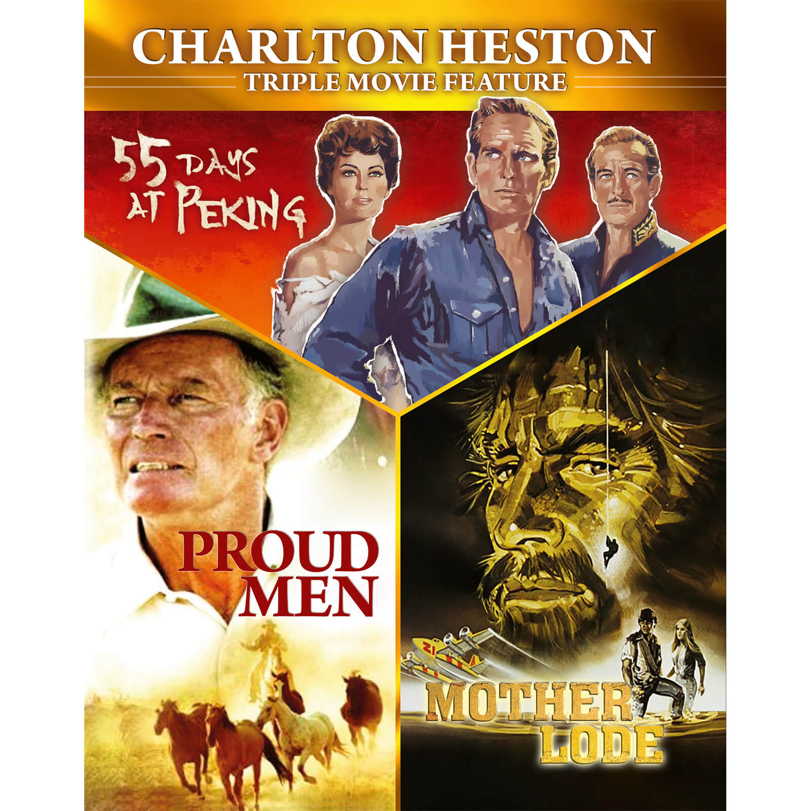 Charlton Heston Triple Bill - Mother Lode, 55 Days in Peking & Proud Men von Screenbound Pictures