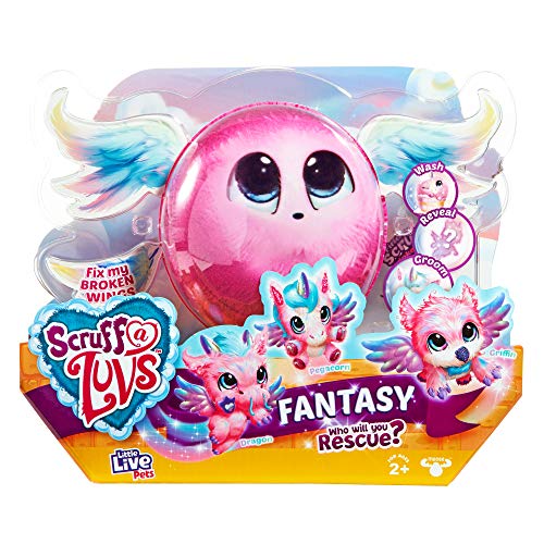 Scruff-a-Luvs Little Live Fantasy Surprise Reveal Glitter Plüsch Kuscheltier - Pegacorn, Griffin oder Drache von Scruff-a-Luvs