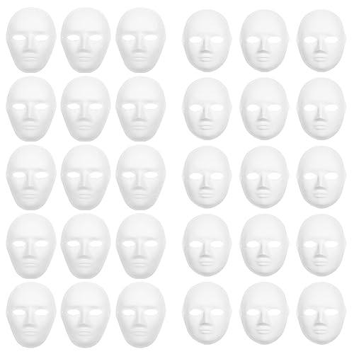 Sctecoau 30Er-Pack Pappmaché-Masken in 2 GrößEn für KüNstlerische Bastelprojekte Von Wanddekorationen Bis Hin zu Theater- und Halloween-KostüMen Sctecoau 30Er-Pack Pappmaché-Masken in 2 GrößEn für KüNstlerische Bastelprojekte Von Wanddekorationen Bis Hin zu Theater- und Halloween-KostüMen von Sctecoau