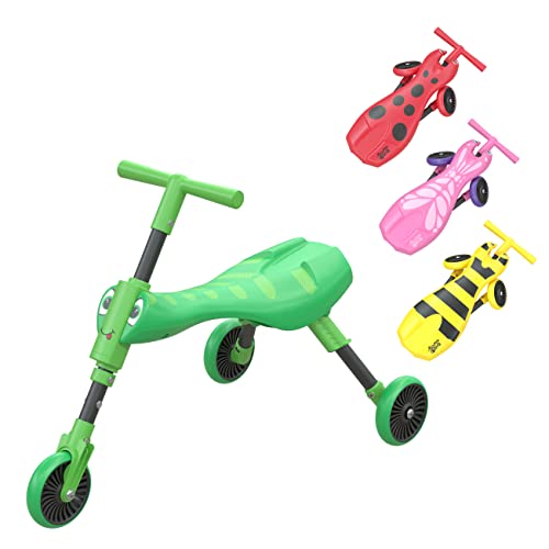 Scuttlebug 3-Rad faltbares Aufsitz-Dreirad für 1-3 jährige Jungen und Mädchen, Grashüpfer-Dreirad, Luftlenker, fördert das Gleichgewicht und die motorischen Fähigkeiten Ihres Kleinkindes von Scuttlebug
