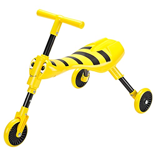 Scuttlebug 3-Wheel Foldable Ride-On Tricycle for 1+ Year Old Boys and Girls, Bumblebee Trike, Antennae Handlebar, Develop Your Toddler’s Balance and Motor Skills, Fun with No Surface Scratches von Scuttlebug