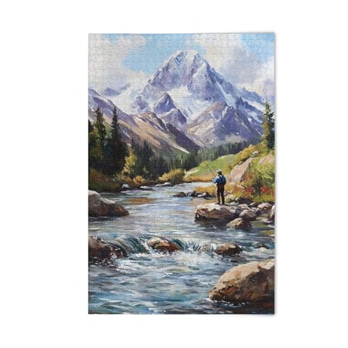 1000 Teile Puzzles für Erwachsene – Fischergebirge Bachmalerei, einzigartiges Kunstwerk-Puzzle, großes Puzzle, ideal für Anfänger, Geschenke für geliebte Menschen 1000 Teile Puzzles für Erwachsene – Fischergebirge Bachmalerei, einzigartiges Kunstwerk-Puzzle, großes Puzzle, ideal für Anfänger, Geschenke für geliebte Menschen von Scvgfdxzs
