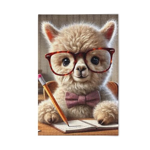1000 Teile Puzzles für Erwachsene - Intelligente Alpaka-Brille Studie Lustiges herausforderndes Puzzle perfekt für Spieleabende 1000 Teile Puzzles für Erwachsene - Intelligente Alpaka-Brille Studie Lustiges herausforderndes Puzzle perfekt für Spieleabende von Scvgfdxzs