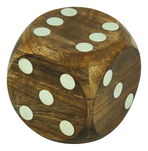 Sea-Club Würfel-Box mit 6 Würfeln Spiel Holz/Messing 8x8cm von Sea-Club