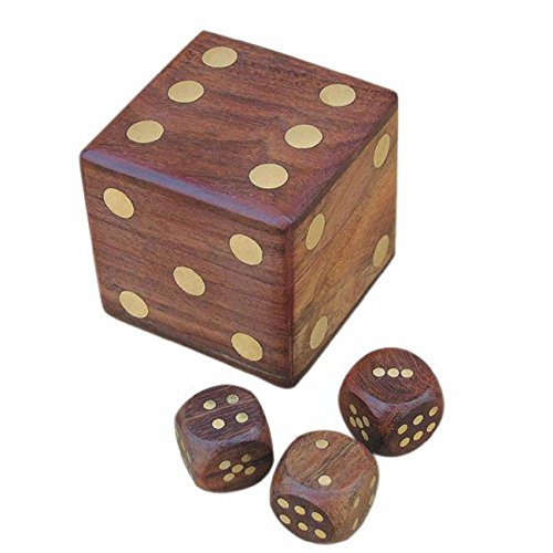 Sea-Club Würfel in Holzbox Spiel Holz/Messing 6x6cm Maritime Dekoration von Sea-Club